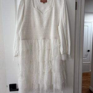 White Jessakae Maisy ruffle dress
